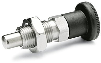 Ganter Normelemente | Rastbolzen - GN 817-5-5-CK-NI | Mit Rastsperre | Edelstahl | Raststift chemisch vernickelt| 1 Stück