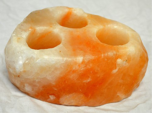 Artigianato Porta Candele di Sale Triplo Salgemma dell'Himalaya