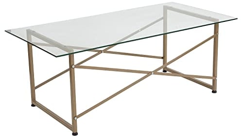 Flash Furniture Beistelltische, transparent/mattgold, 119,4 x 59,7 x 47 cm