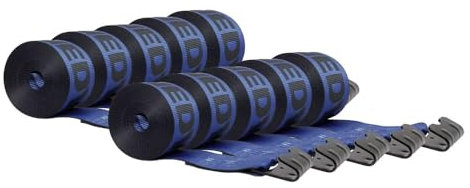 Mytee Products Kinedyne Seilwinde, 10,2 x 76,2 cm, blau, robust, mit flachen Haken, WLL# 2,450 kg, 10,2 cm, Ladungskontrolle für Pritschenwagen, Nutzfahrzeuge (10 Stück)