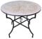Saharashop Orientalischer Mosaiktisch Rund Ø 100 cm Beige-Weiß, Terrassentisch, Gartentisch, Mediterraner Fliesentisch, Beistelltisch-Handarbeit, Balkontisch Bistrotisch Kaffeetisch