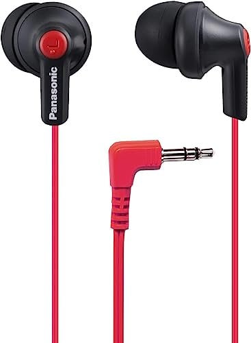 Panasonic ErgoFit Écouteurs filaires, écouteurs Intra-Auriculaires avec Son Dynamique cristallin et écouteurs ergonomiques sur Mesure (S/M/L), Prise Jack 3,5 mm pour téléphones et Ordinateurs