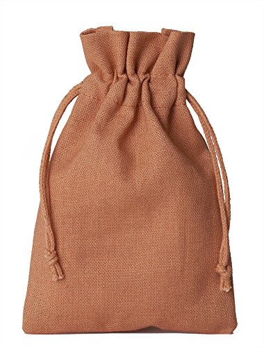 | 6 Baumwollsäckchen, Stoffbeutel, 23x15 cm mit Baumwollkordel, Geschenksäckchen, Ostern, Geburtstag, Weihnachten, Adventskalender (Kupfer)