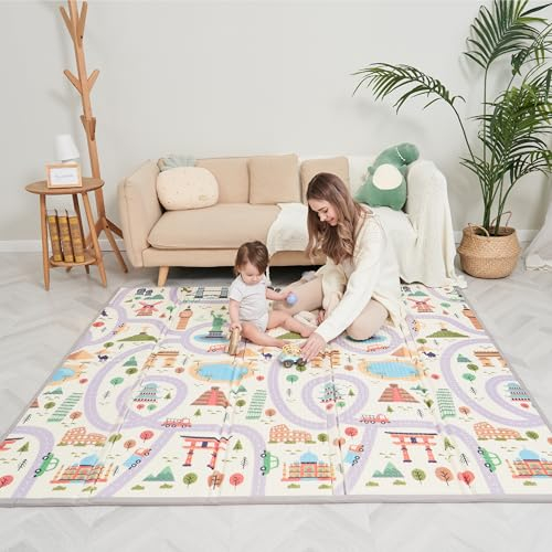 Krabbelmatte Baby Faltbar Spielmatte Kinder Spieldecke 180x200x1.5cm Krabbeldecke Für Baby - Babymatte Kindermatte - Schaumstoffmatte Kinderteppich- Spielteppich - Bodenmatte Kinder - Babygeschenk