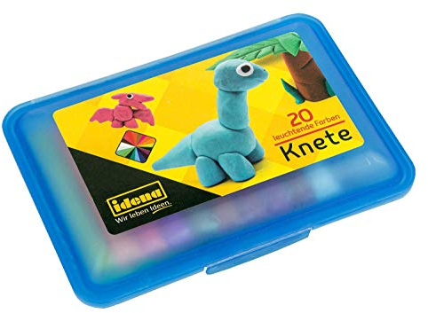 Idena 68125 - Knetbox mit 20 Stangen Knete, blau (12er Pack)