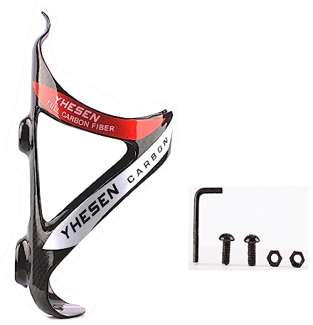 ESEN SP Porte-Bouteilles en Fibre de Carbone, Berceau de vélo léger et Solide, Rapide et Facile à Installer, idéal pour la Route, la Montagne (Brillant, Rouge)