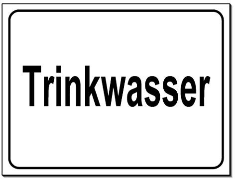 Trinkwasser-Schild-Aluminium Verbund-200 x 150 x 2 mm-Warnschild-Hinweisschild-Türschild (1303-20 x 15 cm mit Klebepads)