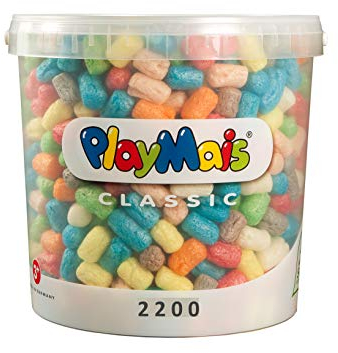 Playmais BASIC 2200 Bastelset für Kinder ab 3 Jahren | Basteleimer mit über 2200 Stück zum Basteln | Natürliches Spielzeug | Fördert Kreativität & Motorik | Geschenk für Mädchen & Jungen