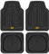Cat® ToughRide™ Heavy-Duty 4 Piece Rubber All Season Floor Mats for Car Truck Van SUV, Black - Premium Trim to Fit Car Floor Mat, All Weather Deep Dish Automotive Floor Mats, Total Dirt Protection