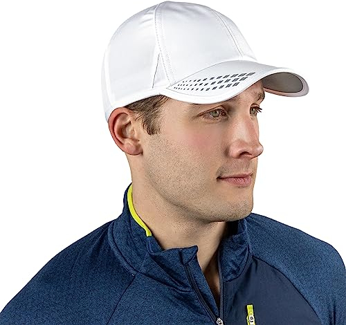 TrailHeads Cap Herren Sommer Mit UV-Schutz - Schnell Trocknende Sport Kappe - UPF 50 Laufkappe - weiß/reflektierend