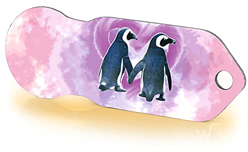Einkaufswagenlöser ® Pinguin/Entriegler für Einkaufswagen – inkl. 1 Jahr Schlüsselfundservice/Einkaufswagenchip abziehbar/Einkaufschip zum rausziehen/Schlüsselanhänger Metall / 1 Stück