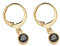 JEWELS BY LEONARDO Ohrhänger Ciao Lola 1 Paar • Ohr-Ringe aus goldfarbenem Edelstahl • beweglicher schwarzer Glaskristall eingefasst mit ziselierten Rand • Schmuck Geschenk für Frauen • 018783