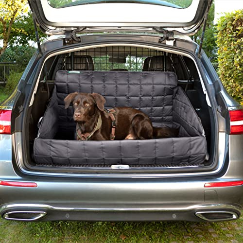 Doctor Bark universeller Kofferraumschutz für Hunde mit Ladekantenschutz, waschbar & geruchsfrei, komfortabler All-Side Schutz für SUV, Kombi und Van (Gr. M - 90x90 cm/Grau)