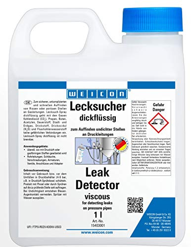 WEICON Lecksucher dickflüssig 1 L | schnelles Auffinden von undichten Stellen, Rissen und Lecks