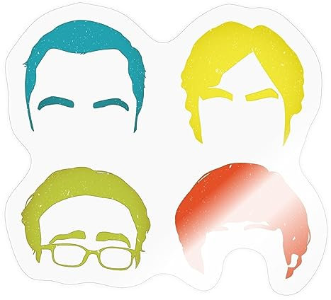 Spreadshirt The Big Bang Theory Schlaue Köpfe Team Pop Art Sticker Aufkleber, 10 x 10 cm, Transparent glänzend