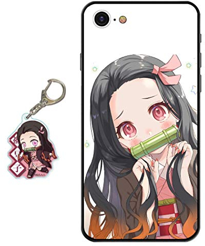Staremeplz Compatible iPhone 7/8 / SE 2020 Case - Anime Design with Figure Keychain, Soft Silicone Flexible TPU Animation Case