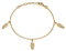 AKA Gioielli® - Feder Armband 925 Sterling Silber Gold mit 3 Federn Anhänger Vergoldetes Silber für Damen