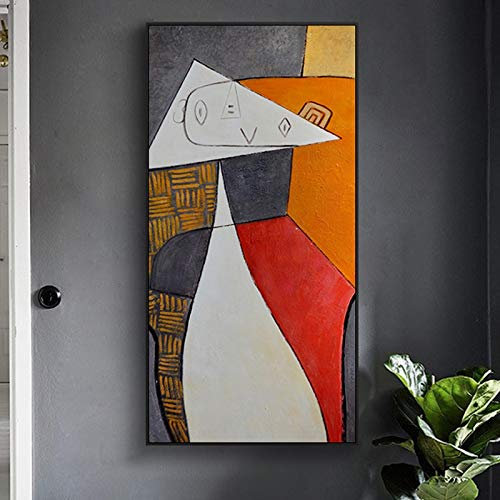Jianghu Art Abstrakte Ölgemälde auf Leinwand von Picasso Berühmte Kunstreproduktionen Wand Giclée Gedruckt Auf Leinwand Gerahmte Bilder 80x110cm (31x43in) Mit Rahmen