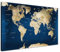 LANA KK - Premium Pinnwand Weltkarte - Ocean - Deutsch - in 150 x 100 cm, stabile Rückwand zum Pinnen inkl. Starterkit - Leinwand-Kunstdruck Wandbild Landkarte XXL