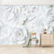 fsdgdf Papier peint intissé Fleurs blanches stéréoscopiques 3D modernes Décoration Murale Poster Tableaux Muraux Tapisserie Photo Trompe l'oeil Salon Chambre art mural 200(w) x140(H) cm