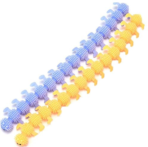 Sensorische Schnur 2 Stück Wurmform Dehnbar Nudelschnur Bunt TPR Fidget-Spielzeug Für Kinder Erwachsene Zufällige Farbe