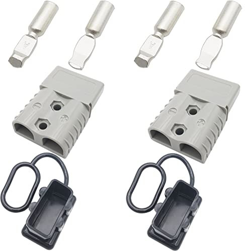 Connecteur Batterie, CESFONJER 120A 600V Kit de Prise de Connecteur de Déconnexion Rapide de la Batterie, pour Voitures Camionnettes Motos (Gris)