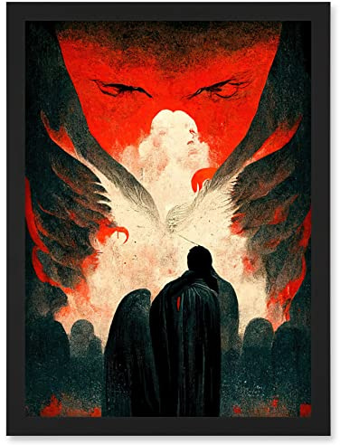 Doppelganger33 LTD Gates Of Hell Devil Satan Lucifer Evil Artwork Framed Wall Art Print A4