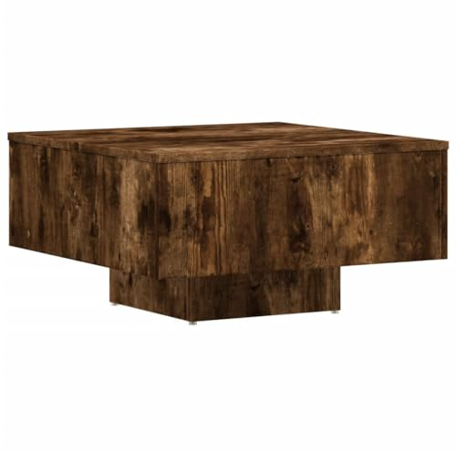 vidaXL Square Coffee Table – Versatile Smoked Oak Engineered Wood Table - Modern Design for Living Room – Compact 60x60x31.5 cm