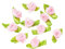 100 Stk Mini Künstliche Blumen Rosen Köpfe,Schleifen Rosen mit Blatt,Rosen Blumenköpfe Blütenköpfe zum Basteln,Blumen-Applikationen,Streudeko für DIY Basteln Garland Scrapbooking Haarschmuck,Hell-Pink
