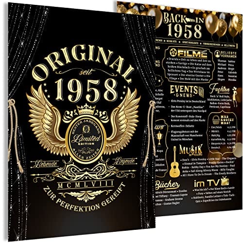 mojoliving 67 Geburtstag Geschenk | lustige 1958 Geburtstag Poster | Deko 67 Geburtstag Frauen | Deko 67 Geburtstag Männer | 1958 Geburtstag Frauen/Männer | 67 Geburtstagskarte