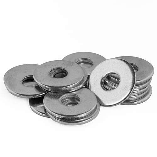 Topnorm24 Lot de 10 rondelles de carrosserie en acier inoxydable M5 V2A, larges rondelles en U DIN 9021 pour vis, écrous et tiges filetées (10, M5)