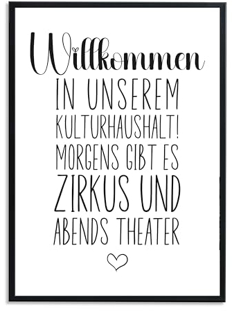 1M® Poster - Badezimmer Deko Bilder - stilvoller Kunstdruck - schwarz weiß Wandbilder - WC Deko - DIN A4 Haushalt