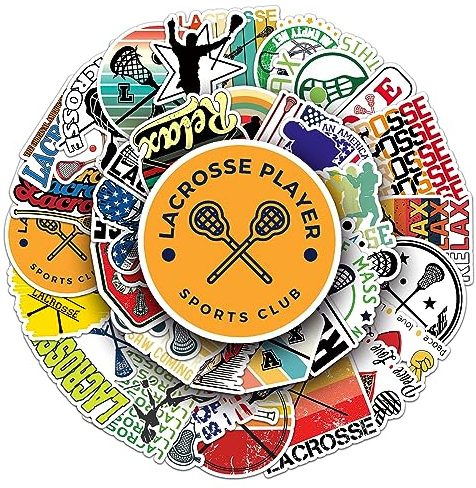 Bric Dodo 50 Stück Lacrosse Aufkleber Auto Laptop Telefon Gitarre Skateboard Motorrad Fahrrad Lacrosse Stickers Set Vinyl Wasserdicht Aesthetic Aufkleber für Jugendliche Kinder Erwachsene