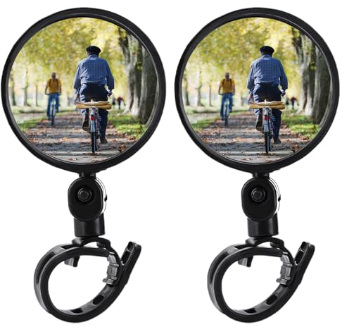 Simsky 2 Stück Fahrradspiegel,360° Drehbar Fahrradspiegel Klappbar Fahrradrückspiegel HD Fahrrad Rückspiegel für Mountainbike Rennrad E-Bikes und andere Fahrräder