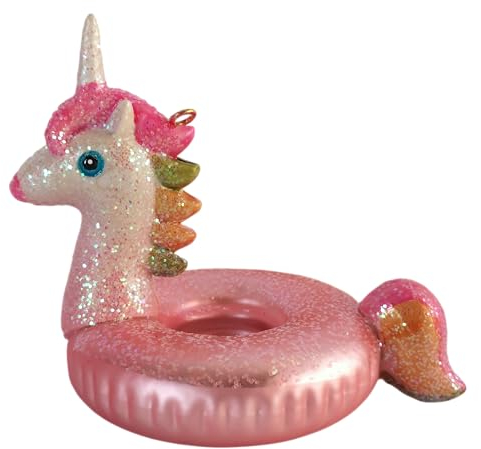 Einhorn Schwimmring Schwimmreif rosa Weihnachtsbaumkugel Glas Christbaumschmuck