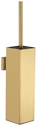 TINYROW Toilet Brush Wall Mounted Toilet Brush Holder Bathroom Toilet Brush Holder Brushed Gold Square