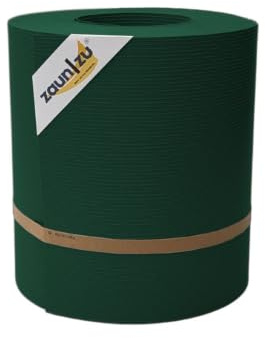 zaun|zu® Rille Maxi 26 Meter x 24 cm gerillt auf Rolle | Sichtschutzstreifen PP für Doppelstabmatten UV-beständiger Sichtschutz | Zaunblende Made in Germany Grün 26m