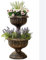 Faboer 2 Tier Planter Display Flowers/Plants Antique Effect Stable Base Outdoor Garden Patio Decking Balcony Indoor Decor Pots (Bronze)