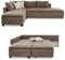 Federkern Ecksofa 306x223 cm Dauerschläfer, Doppelbett Schlaffunktion, Kaltschaum-Topper, Bettkasten, Nachtkonsole, Schwenkteil links oder rechts montierbar, Bezug Cord Braun Taupe / 15162