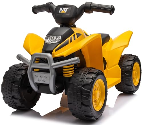 Kinder Elektro Quad mit Akku, Elektroauto für Kinder 18 bis 36 Monate, Geländeräder, elektrischer Antrieb, konturierter Sitz (Gelb)