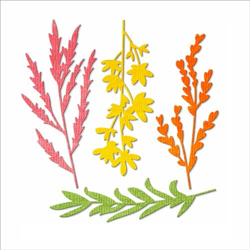 XMZZMX Kombinierte Blattpflanzen-Metall-Stanzformen für Kartenherstellung, Papierprägestanz-Set, Vorlagen, Aufbewahrungstaschen, Zubehör, Fotorahmen, Album, DIY, Scrapbooking, Schablonen-Sets