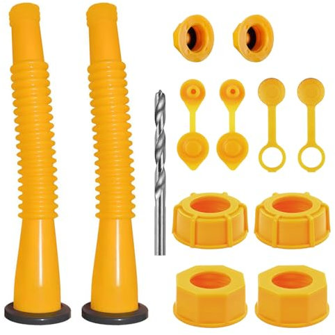 Bec de rechange pour canette de gaz, buse de bidon de gaz. Longueur du tuyau : 20,6 cm, plus facile à utiliser. Convient à la plupart des bidons d'huile de 1/2/5/10 gallons. Avec bouchons d'aération