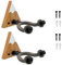 Daily Treasures 2er Set Gitarrenhalter für die Wand mit Bergmassiv-Holzsockel & Polsterung - Profi Wandhalterung für E-Gitarren, Akustikgitarren, Bass, Ukulele & Saiteninstrumente