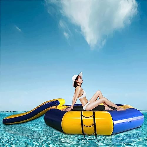 Wasserspielzeug, aufblasbares Wassertrampolin mit Rutsche, tragbare Hüpf-Schwimmplattform, Freizeit-Wassertrampolin, See, Pool, Hüpf-Schwimmplattform im Meer, 3 m
