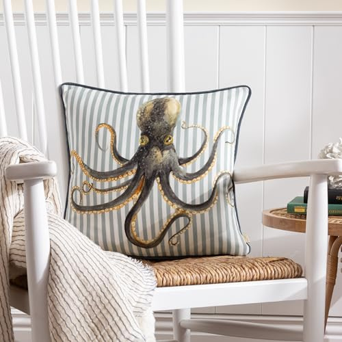 Evans Lichfield Salcombe Kissen mit Oktopus-Paspelierung, Polyester gefüllt