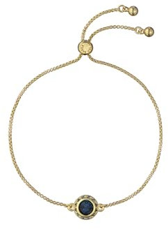 Ted Baker Soleta Solitaire Sparkle Crystal Adjustable Bracelet For Women (Gold/Dark Blue Crystal)