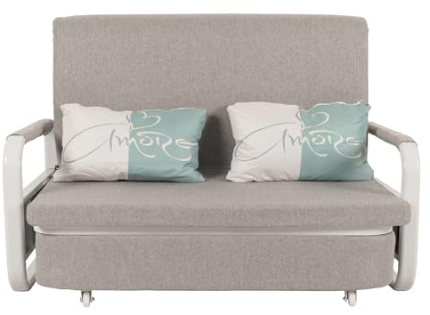 Mendler Schlafsofa HWC-M83, Schlafcouch Couch Sofa, Schlaffunktion Bettkasten Liegefläche, 130x185cm - Stoff/Textil hellgrau