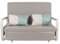 Mendler Schlafsofa HWC-M83, Schlafcouch Couch Sofa, Schlaffunktion Bettkasten Liegefläche, 130x185cm - Stoff/Textil hellgrau