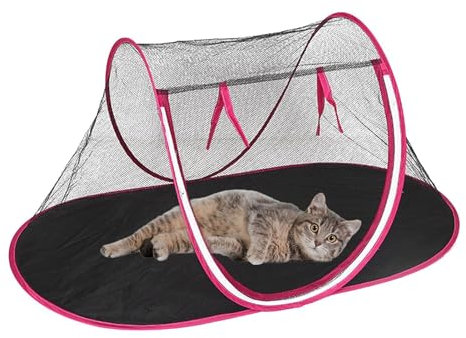Tragbares faltbares Zelt für Haustiere, atmungsaktives Außenzelt für Haustiere, Katzennest gegen Beißen, großes Spielhaus für Katzen mit Netz
