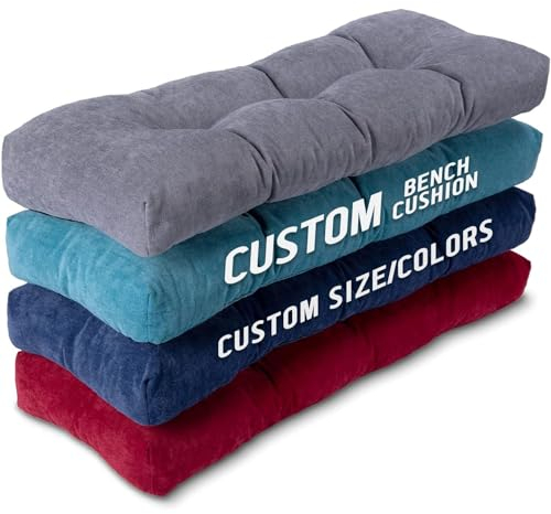 frides Cojín de Banco Tamaño Personalizado, Cojín de Banco para Interiores y Exteriores, Cojines de Banco para Cocina, Comedor, Columpios, Terrazas